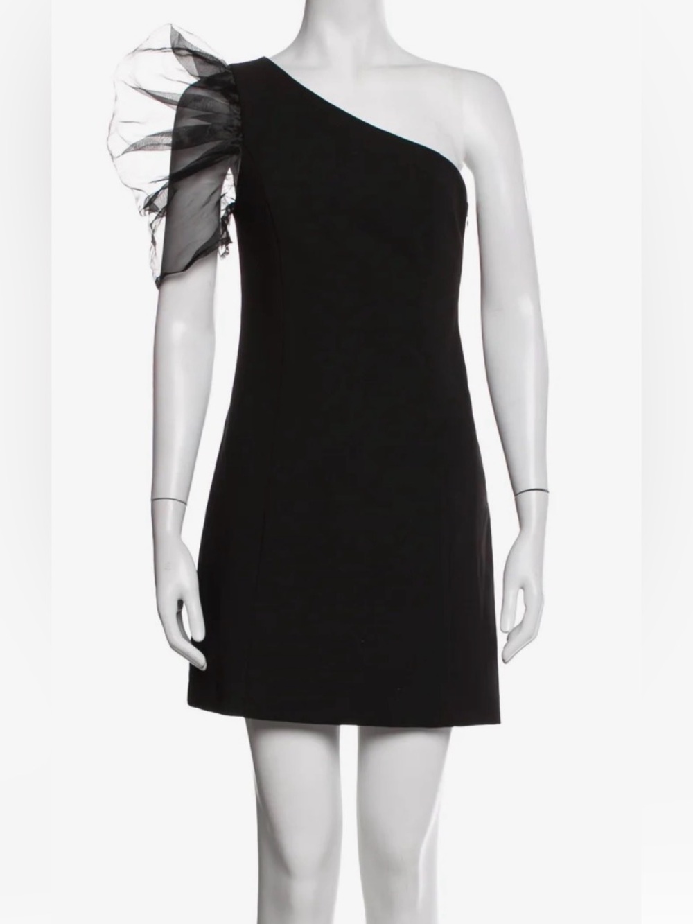 Likely Black One-Shoulder Mini Dress with Puff Sleeve